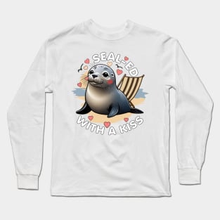 Sealed with a kiss - Cute Seal Pun Long Sleeve T-Shirt